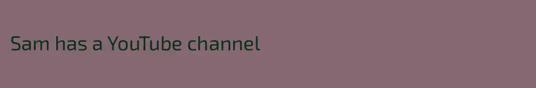 Sam has a YouTube channel
